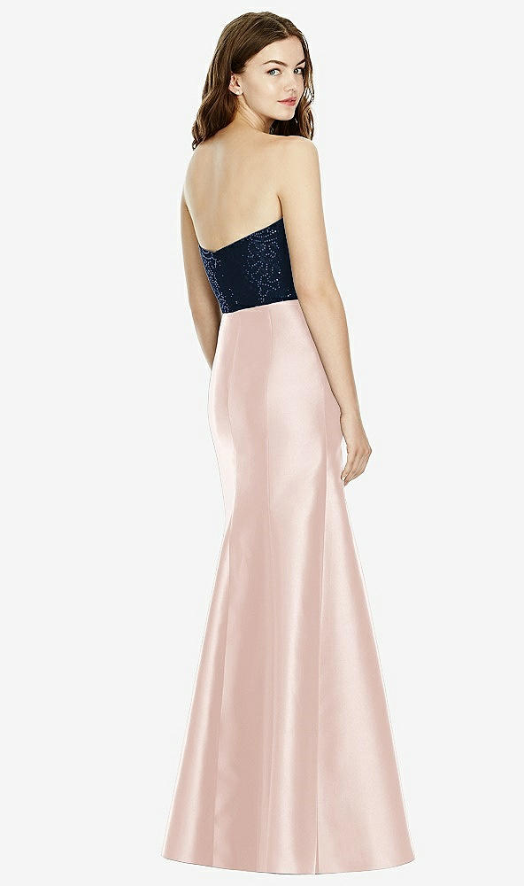 Back View - Blush & Midnight Navy Bella Bridesmaids Dress BB105