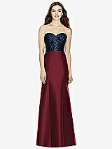 Front View Thumbnail - Cabernet & Midnight Navy Bella Bridesmaids Dress BB105