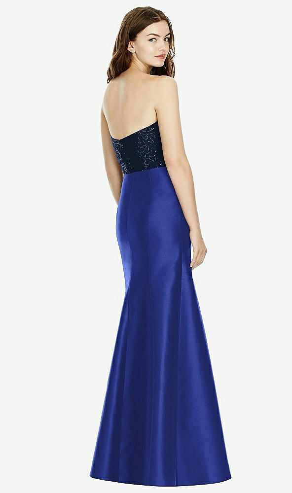 Back View - Cobalt Blue & Midnight Navy Bella Bridesmaids Dress BB105
