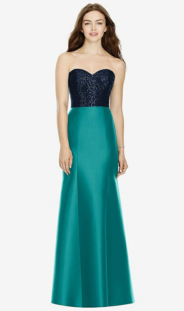 Front View - Jade & Midnight Navy Bella Bridesmaids Dress BB105