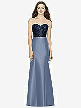 Front View Thumbnail - Larkspur Blue & Midnight Navy Bella Bridesmaids Dress BB105
