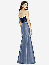 Rear View Thumbnail - Larkspur Blue & Midnight Navy Bella Bridesmaids Dress BB105