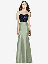 Front View Thumbnail - Sage & Midnight Navy Bella Bridesmaids Dress BB105