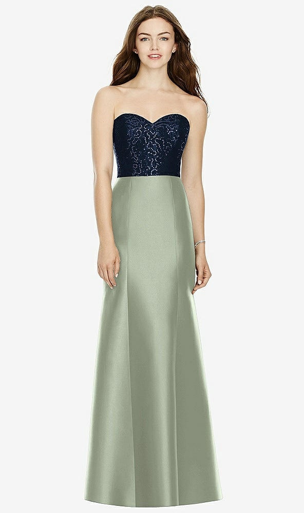 Front View - Sage & Midnight Navy Bella Bridesmaids Dress BB105