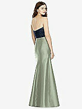 Rear View Thumbnail - Sage & Midnight Navy Bella Bridesmaids Dress BB105