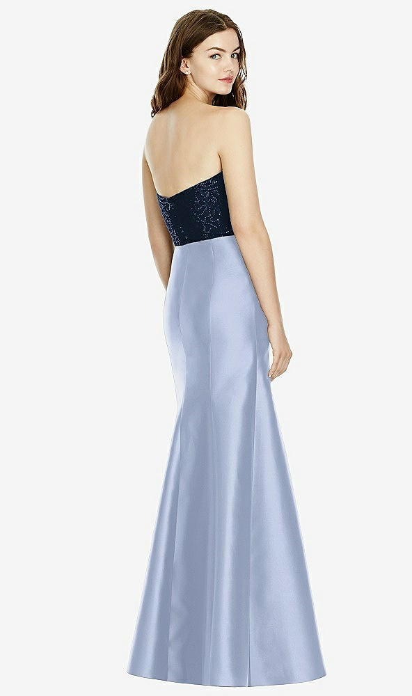 Back View - Sky Blue & Midnight Navy Bella Bridesmaids Dress BB105