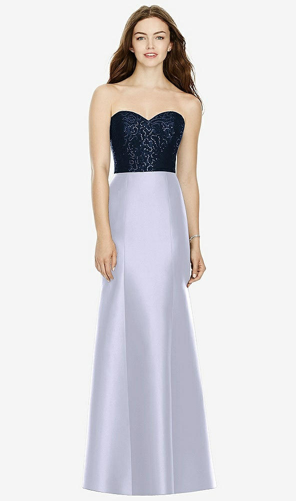 Front View - Silver Dove & Midnight Navy Bella Bridesmaids Dress BB105
