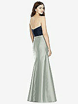 Rear View Thumbnail - Willow Green & Midnight Navy Bella Bridesmaids Dress BB105