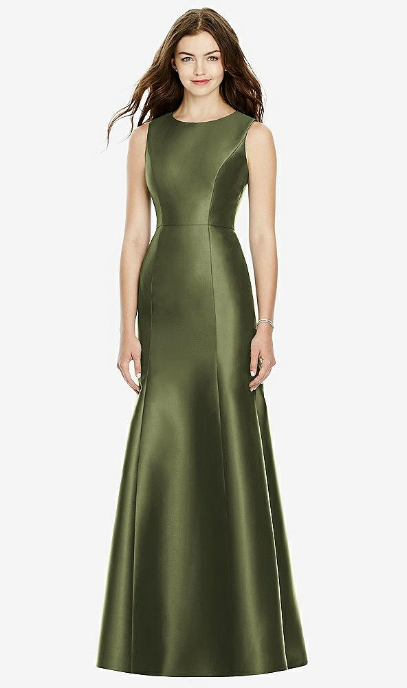 Back View - Olive Green Bella Bridesmaids Dress BB106