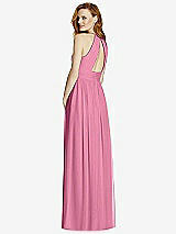 Rear View Thumbnail - Orchid Pink Cutout Open-Back Shirred Halter Maxi Dress