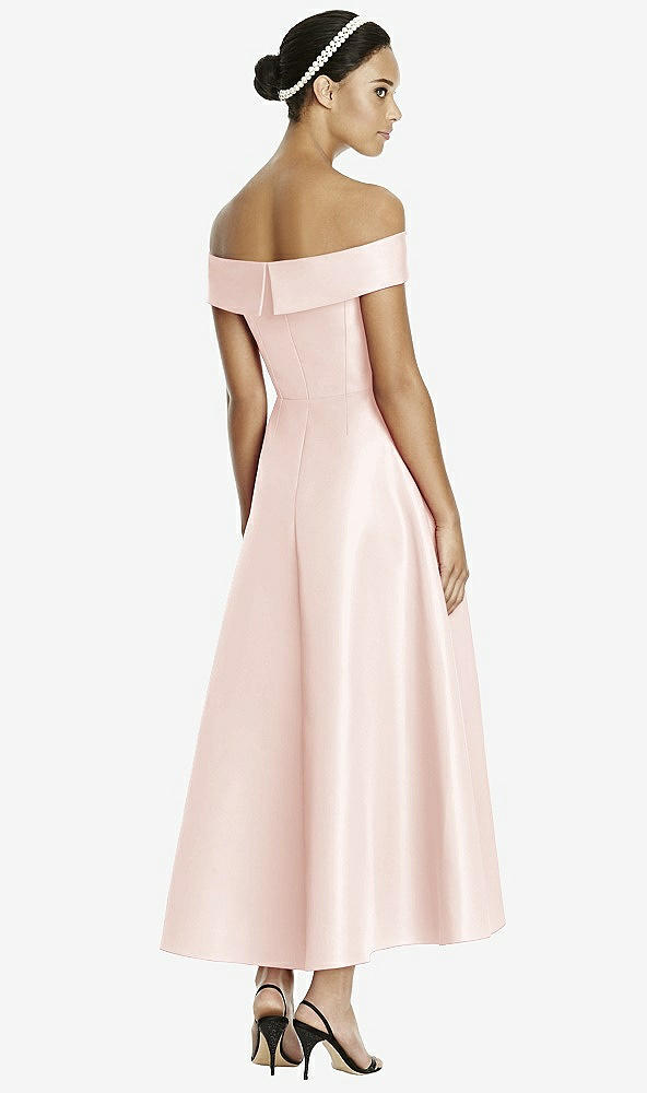 Back View - Blush Studio Design 4513 Midi Off-the-Shoulder Bridesmaid Dress