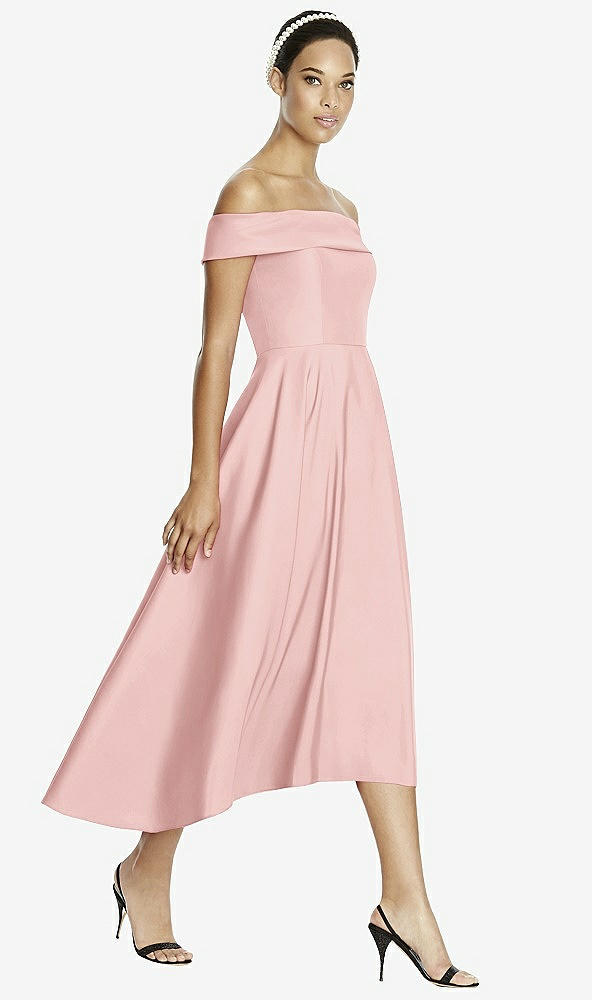 Front View - Rose Studio Design 4513 Midi Off-the-Shoulder Bridesmaid Dress