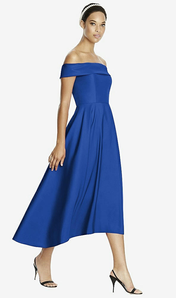 Front View - Sapphire Studio Design 4513 Midi Off-the-Shoulder Bridesmaid Dress