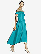 Front View Thumbnail - Vintage Teal Studio Design 4513 Midi Off-the-Shoulder Bridesmaid Dress