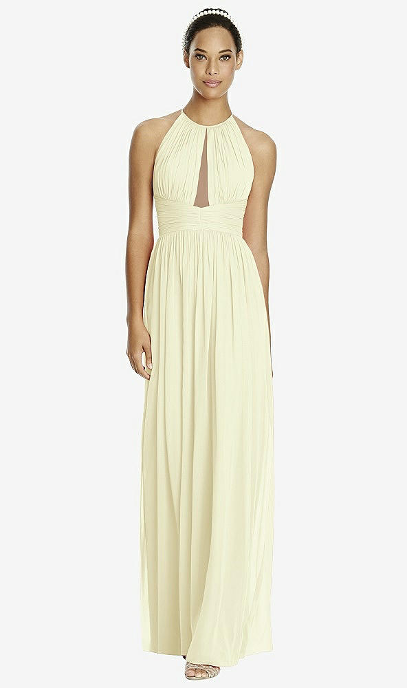 Front View - Butter Yellow & Dark Nude Studio Design Bridesmaid Dress 4518