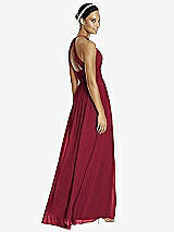Rear View Thumbnail - Burgundy & Dark Nude Studio Design Bridesmaid Dress 4518