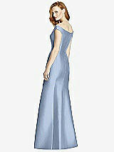 Rear View Thumbnail - Cloudy Off-the-Shoulder V-Neck Satin Trumpet Gown