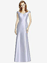 Front View Thumbnail - Silver Dove Off-the-Shoulder V-Neck Satin Trumpet Gown