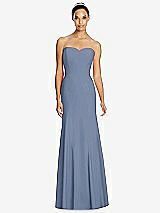 Front View Thumbnail - Larkspur Blue Sweetheart Strapless Flared Skirt Maxi Dress