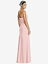 Rear View Thumbnail - Rose Sweetheart Strapless Flared Skirt Maxi Dress