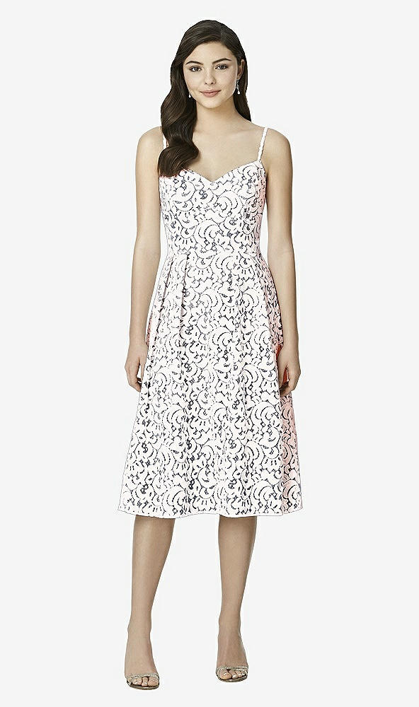 Front View - Midnight Navy & Blush Studio Design Bridesmaid Dresses 4522