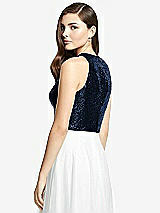 Rear View Thumbnail - Midnight Navy Sleeveless Sequin Top