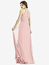 Rear View Thumbnail - Rose Keyhole Halter Chiffon Maxi Dress