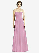 Front View Thumbnail - Powder Pink Strapless Sweetheart Gown with Optional Straps