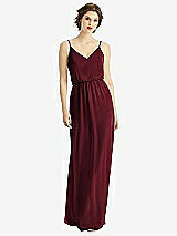 Front View Thumbnail - Cabernet V-Neck Blouson Bodice Chiffon Maxi Dress