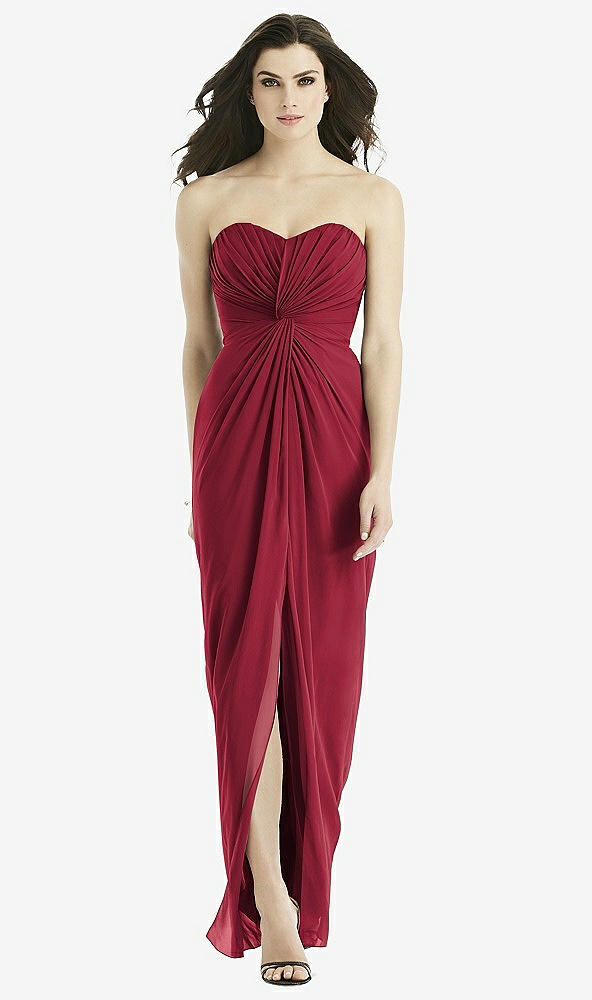 Front View - Burgundy Studio Design Bridesmaid Dress 4523