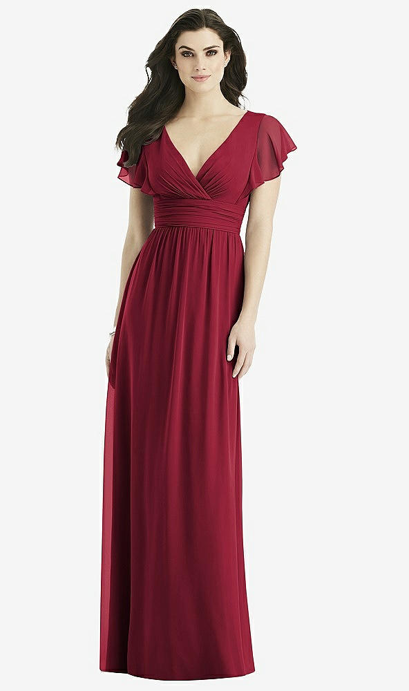Front View - Burgundy Studio Design Bridesmaid Dress 4526