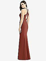 Front View Thumbnail - Auburn Moon Criss Cross Twist Cutout Back Trumpet Gown