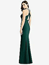 Front View Thumbnail - Evergreen Criss Cross Twist Cutout Back Trumpet Gown