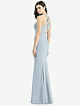 Front View Thumbnail - Mist Criss Cross Twist Cutout Back Trumpet Gown