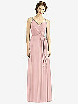Front View Thumbnail - Rose Draped Wrap Chiffon Maxi Dress with Sash