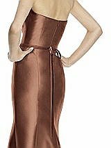 Rear View Thumbnail - Cognac Beaded Sash for Style D742