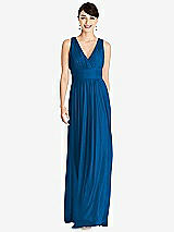 Front View Thumbnail - Cerulean Alfred Sung Bridesmaid Dress D744