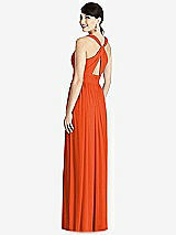 Rear View Thumbnail - Tangerine Tango Alfred Sung Bridesmaid Dress D744
