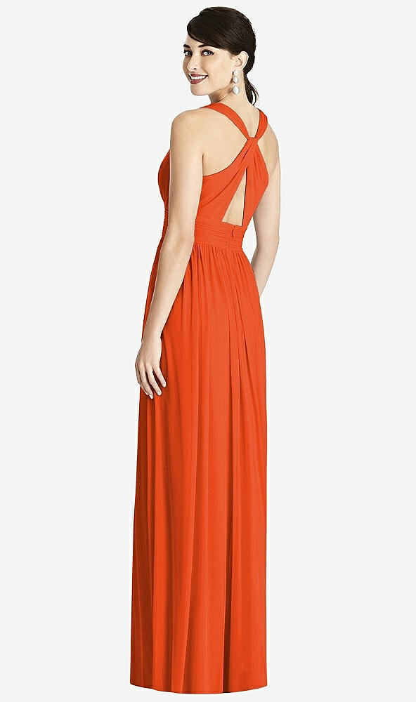 Back View - Tangerine Tango Alfred Sung Bridesmaid Dress D744