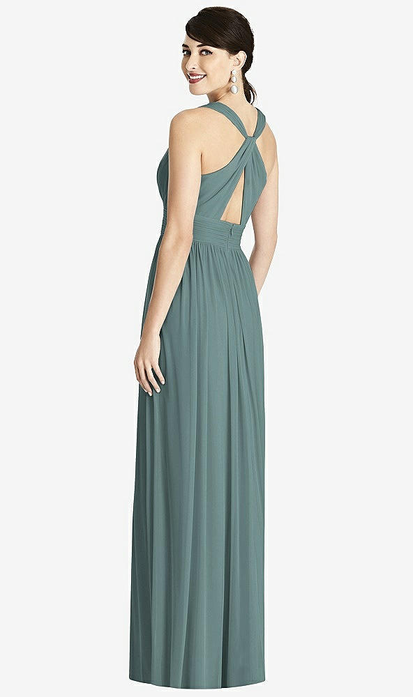 Back View - Smoke Blue Alfred Sung Bridesmaid Dress D744