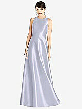 Front View Thumbnail - Silver Dove Sleeveless Open-Back Satin A-Line Dress
