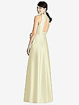 Rear View Thumbnail - Butter Yellow Sleeveless Open-Back Pleated Skirt Dress with Pockets
