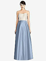 Front View Thumbnail - Cloudy & Ivory Strapless A-Line Satin Dress with Pockets