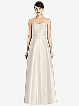 Front View Thumbnail - Ivory & Ivory Strapless A-Line Satin Dress with Pockets