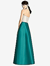 Rear View Thumbnail - Jade & Ivory Strapless A-Line Satin Dress with Pockets