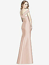 Rear View Thumbnail - Cameo Off-the-Shoulder Criss Cross Back Satin Dress