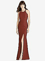 Front View Thumbnail - Auburn Moon Criss Cross Open-Back Trumpet Gown