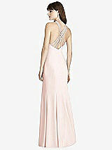 Rear View Thumbnail - Blush Criss Cross Open-Back Trumpet Gown