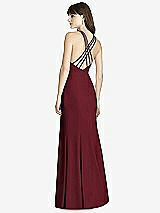 Rear View Thumbnail - Cabernet Criss Cross Open-Back Trumpet Gown
