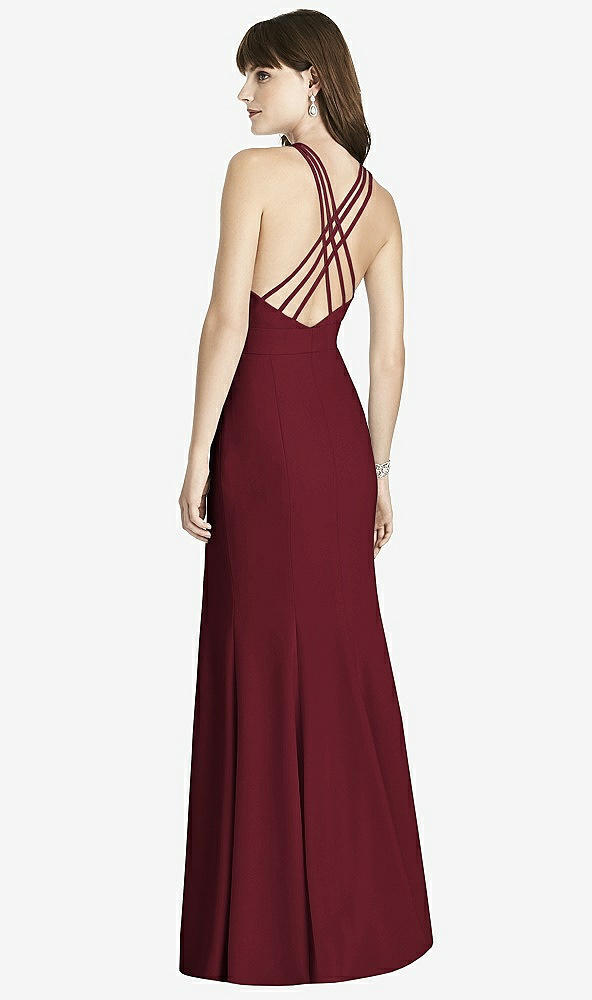 Back View - Cabernet Criss Cross Open-Back Trumpet Gown